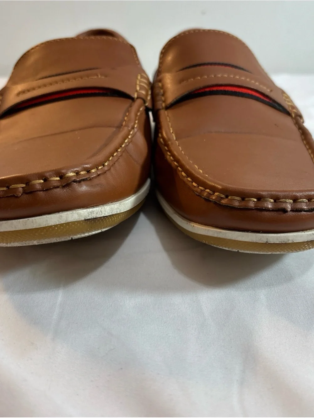 Bruno Marc Men's Tan Leather Loafers - Classic Slip-On Driving Shoes 8/5